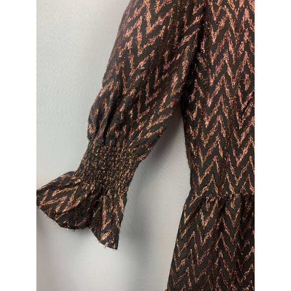 Women's Pomander Place Black Pattern Dress Size S - Picture 4 of 6